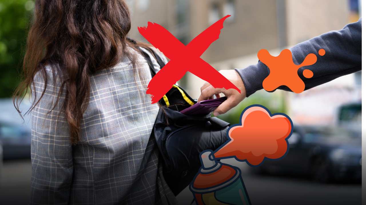 Spray colorato contro i borseggiatori