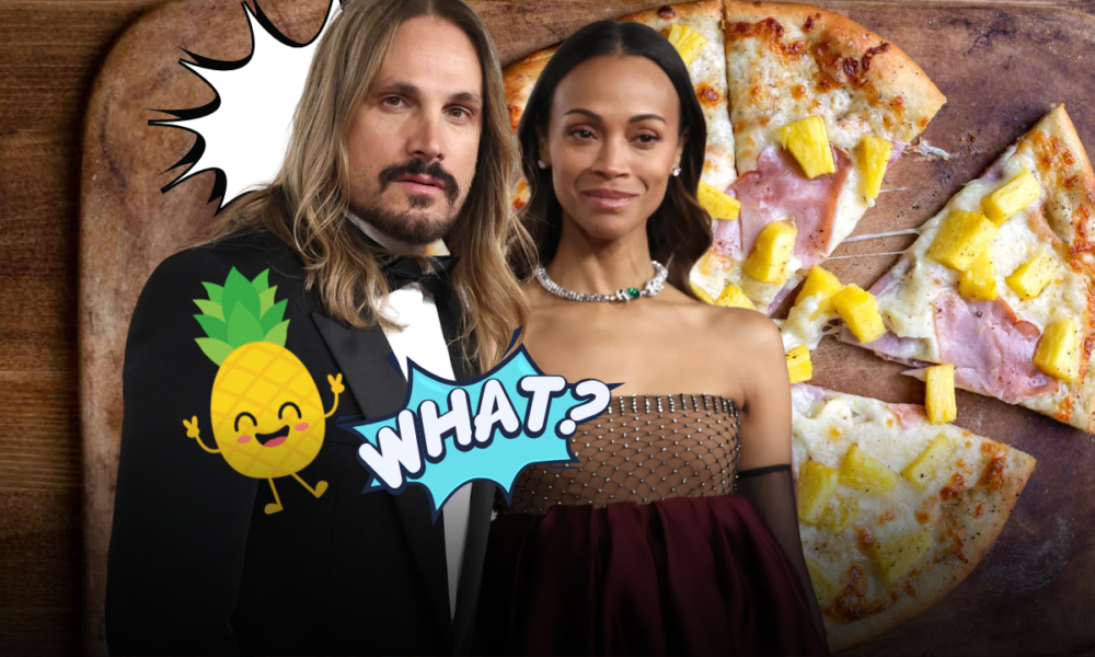 Pizza all’ananas a Napoli? Zoe Saldana ci prova e il marito va nel panico: il siparietto social conquista il web
