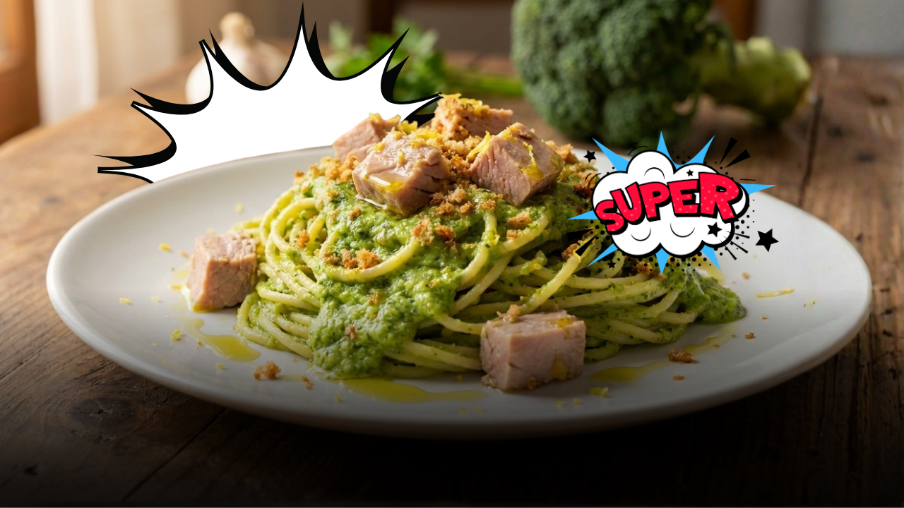 Spaghetti con tonno e crema di broccoli, la ricetta salvacena: il contrasto di sapori ed il trucco per un condimento da chef
